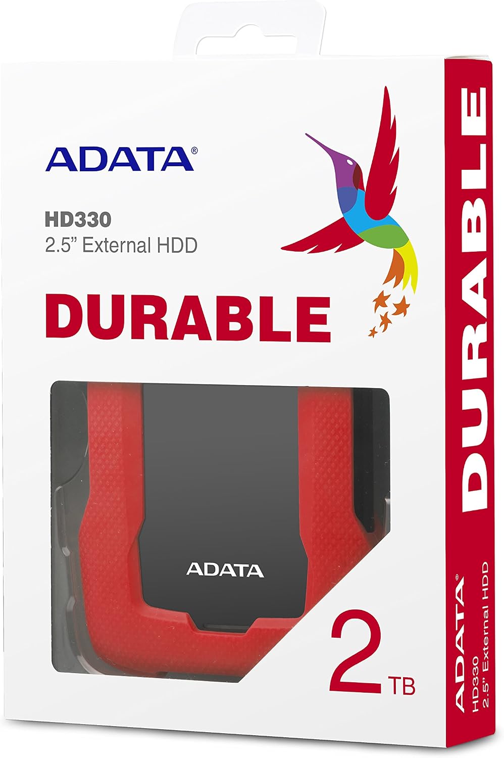 ADATA HD330 2TB USB 3.1 Shock-Resistant Extra Slim External Hard Drive Red (AHD330-2TU31-CRD) 3